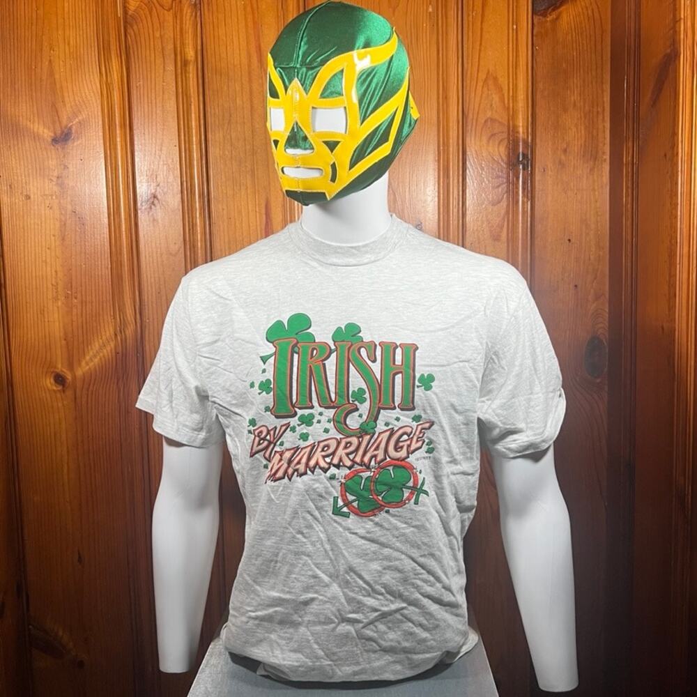 Hanes Large Vintage Irish By Marriage T Shirt White St Patricks